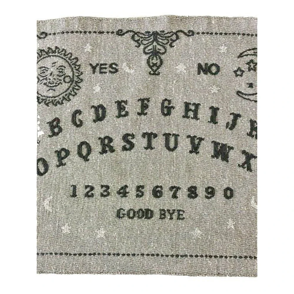 Halloween Tapestry Placemats Set of 4 Ouija Board Planchette Gray 13x18 Spooky
